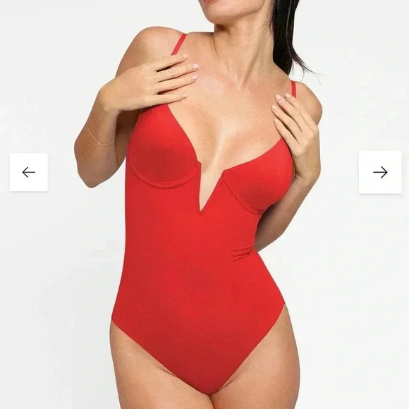 POPILUSH The Shapewear Swimsuit Deep V-Neck One-Piece Low-Back - NWT - Picture 1 of 10